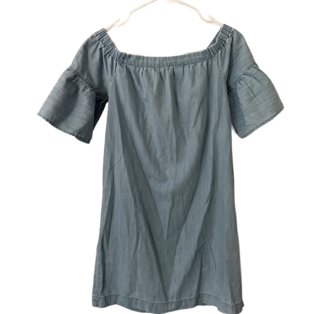 Madewell Blue Puff Sleeve Mini Sundress